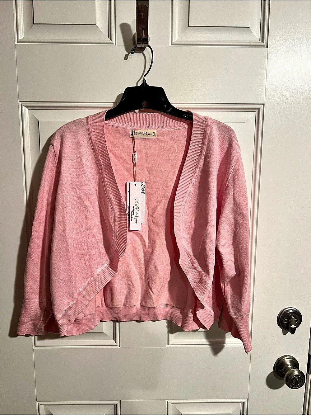 Belle Poque 3/4 Sleeve Bolero Shrug Open Front Knit Cropped Cardigan Sweater